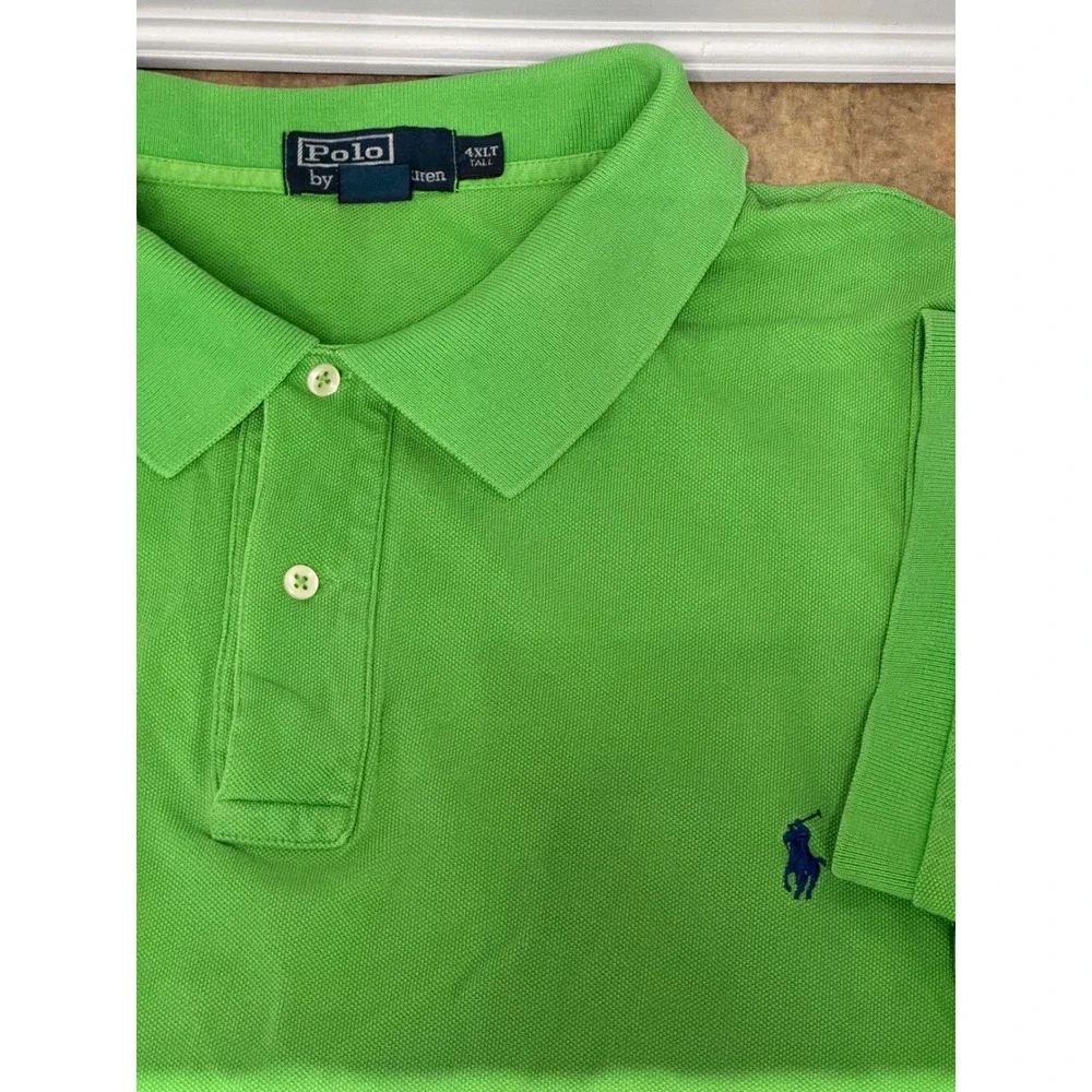 Polo Ralph Lauren Polo Shirt Mens 4XLT Green Short Sleeve Big & Tall Golf Casual
